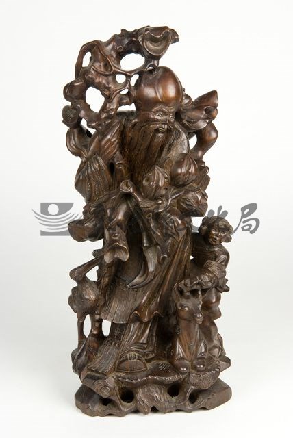 作品(木刻嵌銀壽星)的圖檔，共2張